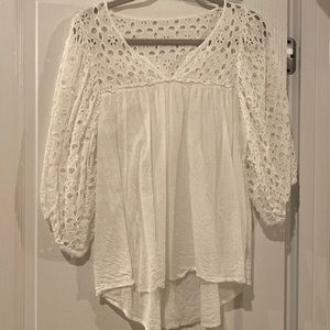 Size Small, white eyelet shirt